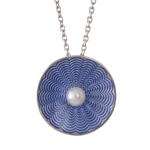 Mauve Enamel Akoya Pendant