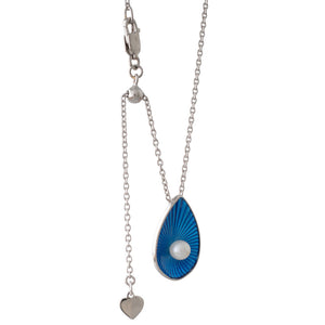 Princess Blue Enamel Akoya Pendant