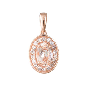 Morganite and Diamond Halo Pendant
