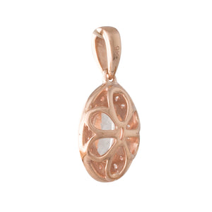 Morganite and Diamond Halo Pendant