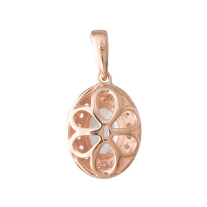 Morganite and Diamond Halo Pendant