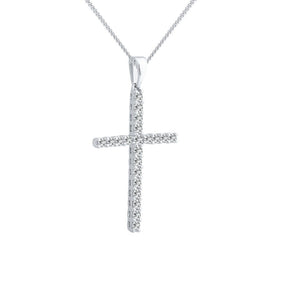 18ct WG Diamond Cross Pendant