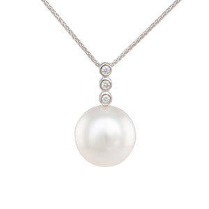 11mm South Sea & Diamond Pendant