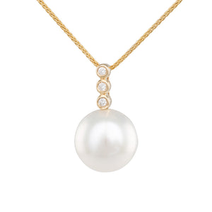 11mm South Sea & Diamond Pendant