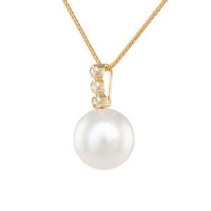 11mm South Sea & Diamond Pendant