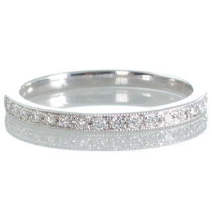 Grain Set White Gold Diamond Band