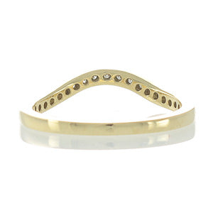 Curved Yellow Gold Diamond Band
