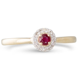 Ruby & Diamond Cluster Ring