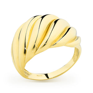 Wide Gold Wave Ring