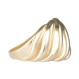 Wide Gold Wave Ring