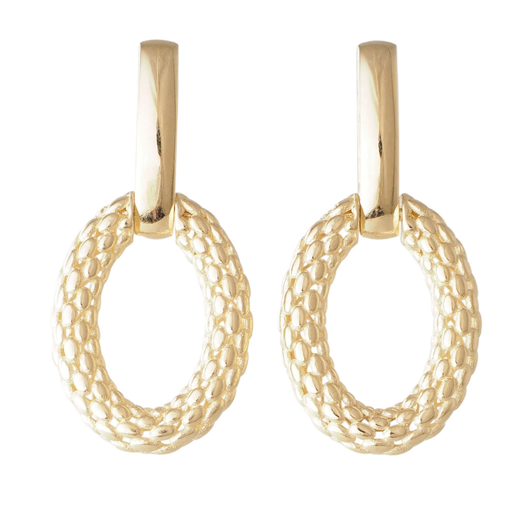 Large Gold Textured Earrings