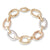 Tri-Colour Gold Oval Link Bracelet