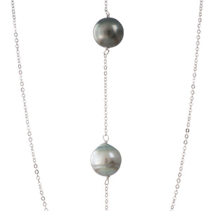 Triple Tahitian Pearl Silver Lariat