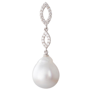 Baroque South Sea & Diamond Pendant