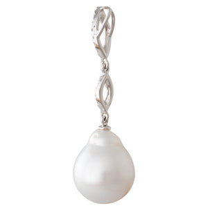 Baroque South Sea & Diamond Pendant