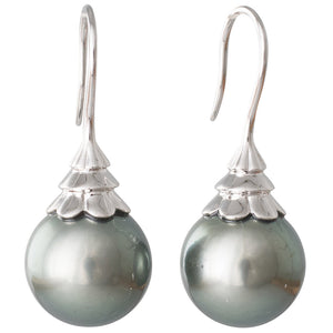 Tahitian Pearl Tiered Hook Earrings