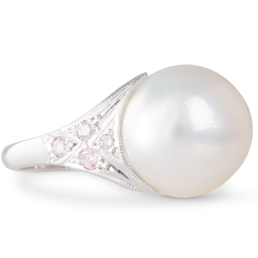 South Sea Pearl & Pink Diamond Ring