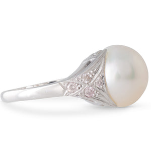 South Sea Pearl & Pink Diamond Ring