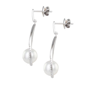 Akoya Pearl & Diamond Drop Earrings