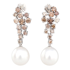 South Sea Cognac Diamond Earrings
