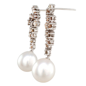 South Sea Cognac Diamond Earrings