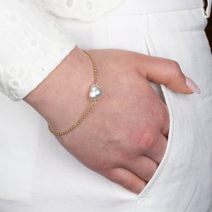 Single Keshi Pearl Chain Bracelet