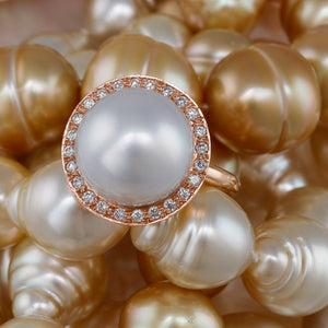 South Sea Pearl and Diamond Ring