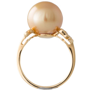 Gold South Sea Pearl & Diamond Ring