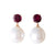 Rhodolite Garnet & Pearl Earrings