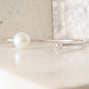 South Sea Pearl & Diamond Bangle