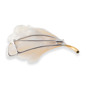 Leaf Brooch with Diamonds