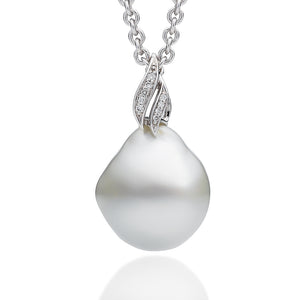 Baroque South Sea Diamond Pendant
