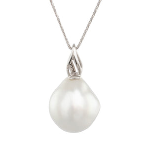 Baroque South Sea Diamond Pendant