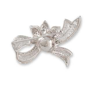 A Tahitian Pearl & Diamond Brooch