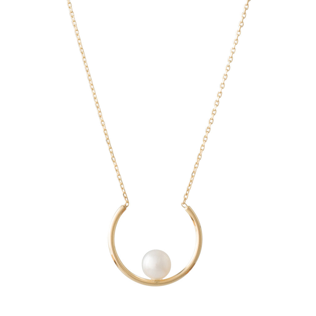Freshwater Pearl Crescent Necklace