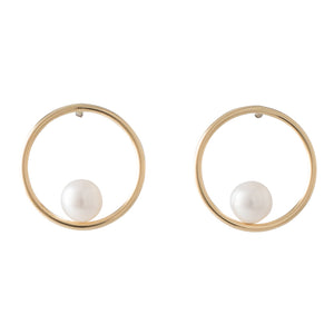 Freshwater Pearl Circle Earrings