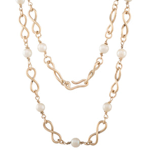 Pearl & Gold Infinity Necklace