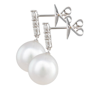 South Sea Pearl & Diamond Earrings