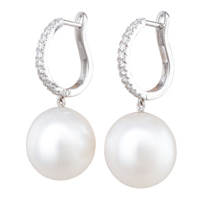 South Sea Pearl & Diamond Huggies