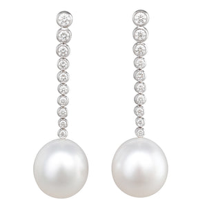 South Sea Pearl & Diamond Earrings