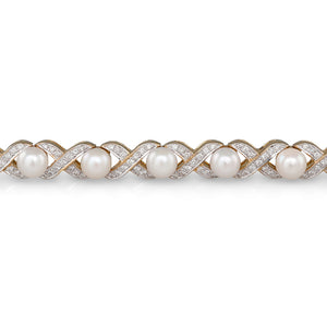 Akoya Pearl & Diamond Bracelet