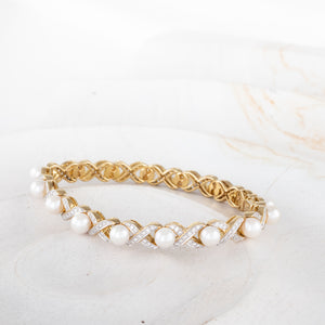 Akoya Pearl & Diamond Bracelet