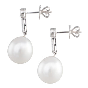 South Sea Pearl & Diamond Earrings