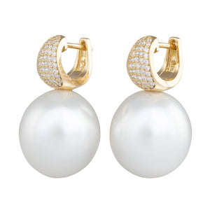South Sea Pearl & Diamond Earrings