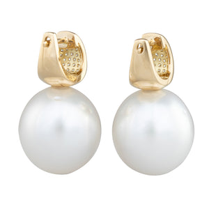 South Sea Pearl & Diamond Earrings
