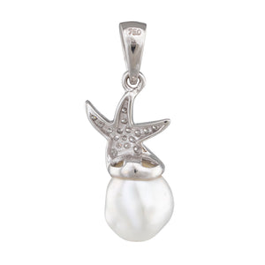 Keshi & Diamond Starfish Pendant