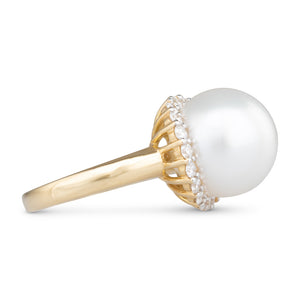 South Sea Pearl & Diamond Ring