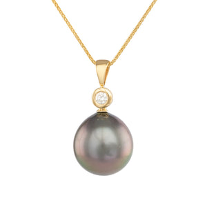 Tahitian Pearl & Diamond Pendant
