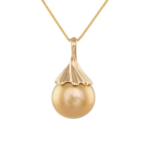 14mm Gold South Sea Pearl Pendant