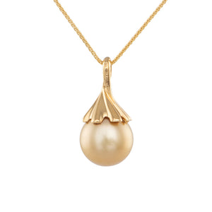 11mm Gold South Sea Pearl Pendant